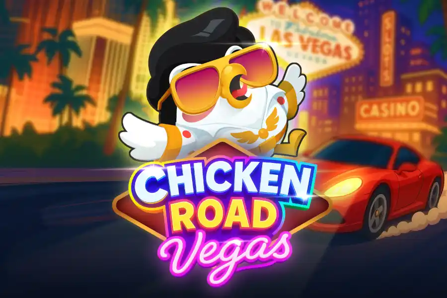 Chicken Road Vegas – arcade crash game with chicken hero, luxury car and casino lights