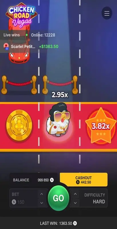Chicken Road Vegas on smartphone – smooth mobile gameplay with GO button and instant cashout
